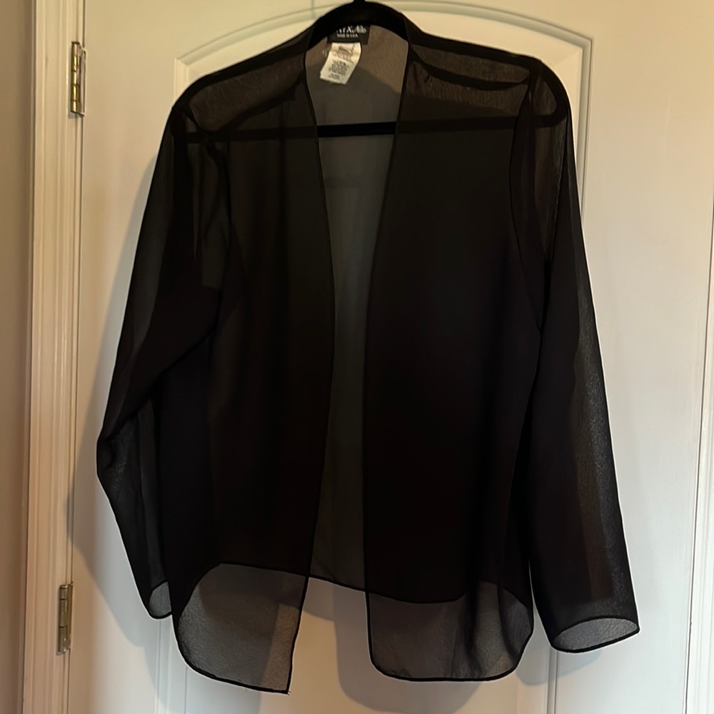 Black sheer jacket blouse